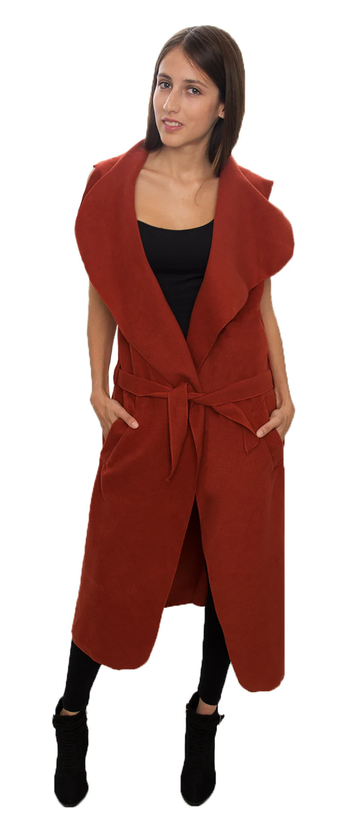 Damen Mantel Wasserfall Kragen Blogger One Size D-58 - Image 20