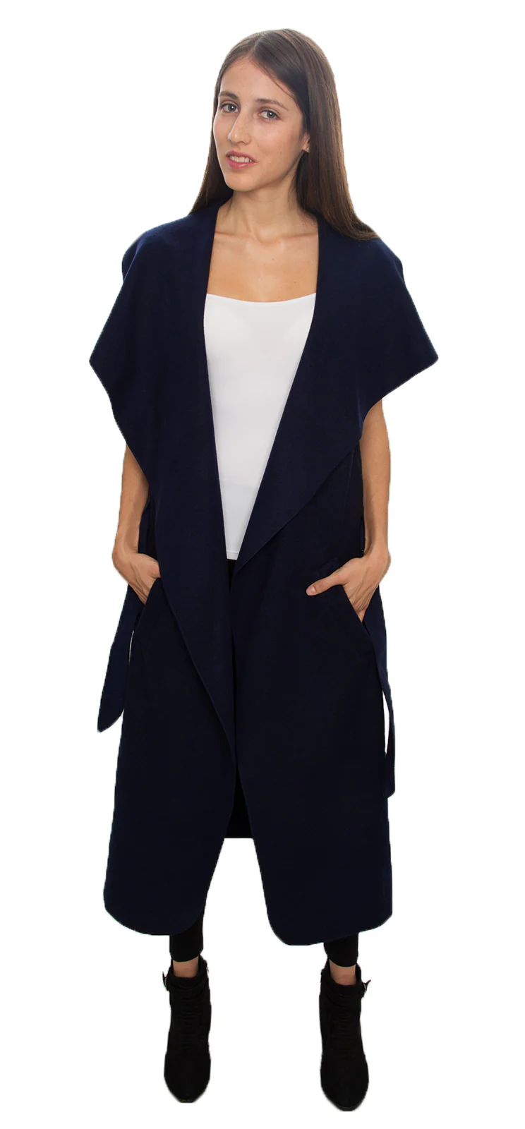 Damen Mantel Wasserfall Kragen Blogger One Size D-58 - Image 21