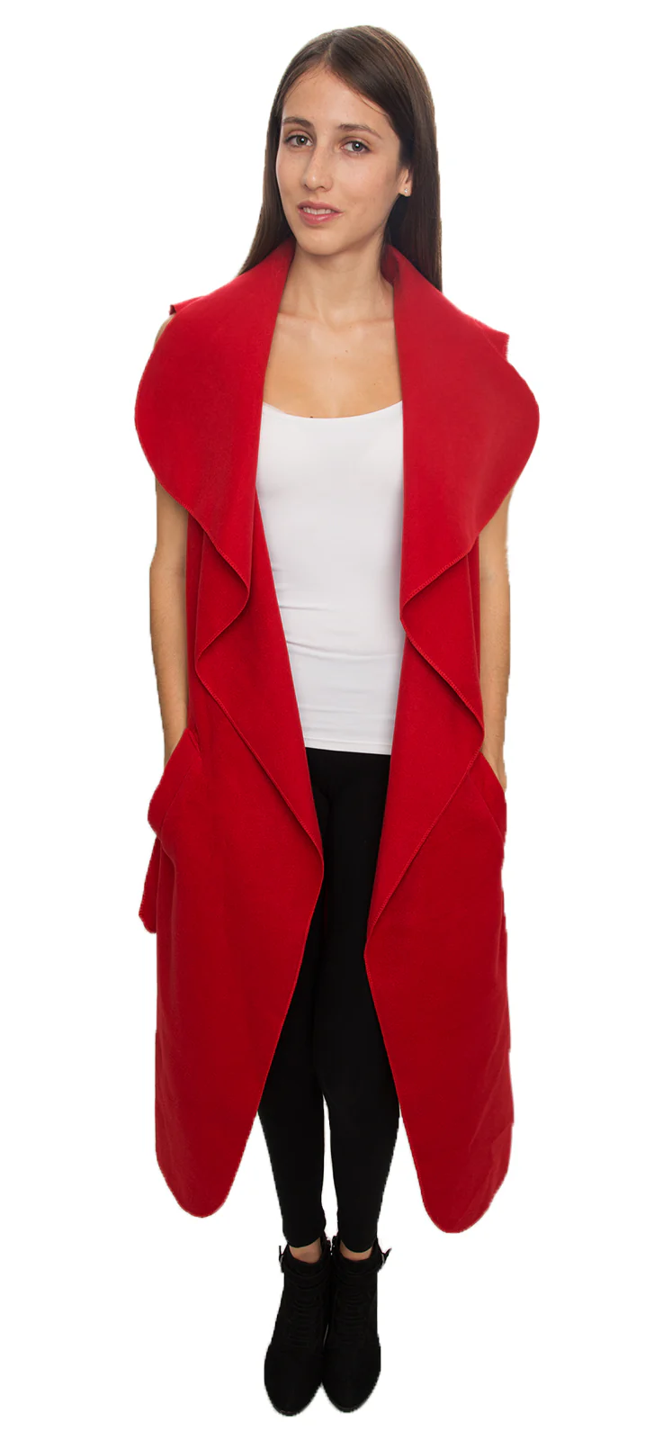 Damen Mantel Wasserfall Kragen Blogger One Size D-58 - Image 23