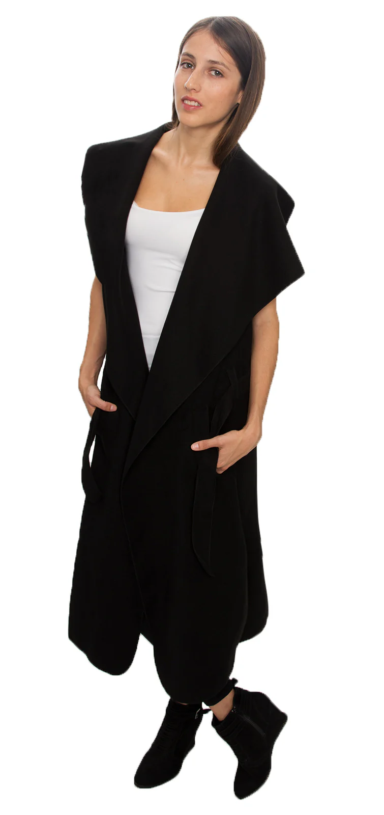Damen Mantel Wasserfall Kragen Blogger One Size D-58 - Image 25