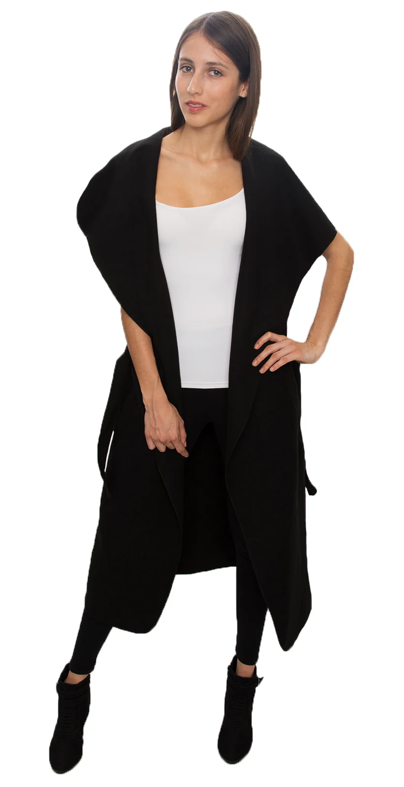 Damen Mantel Wasserfall Kragen Blogger One Size D-58 - Image 26