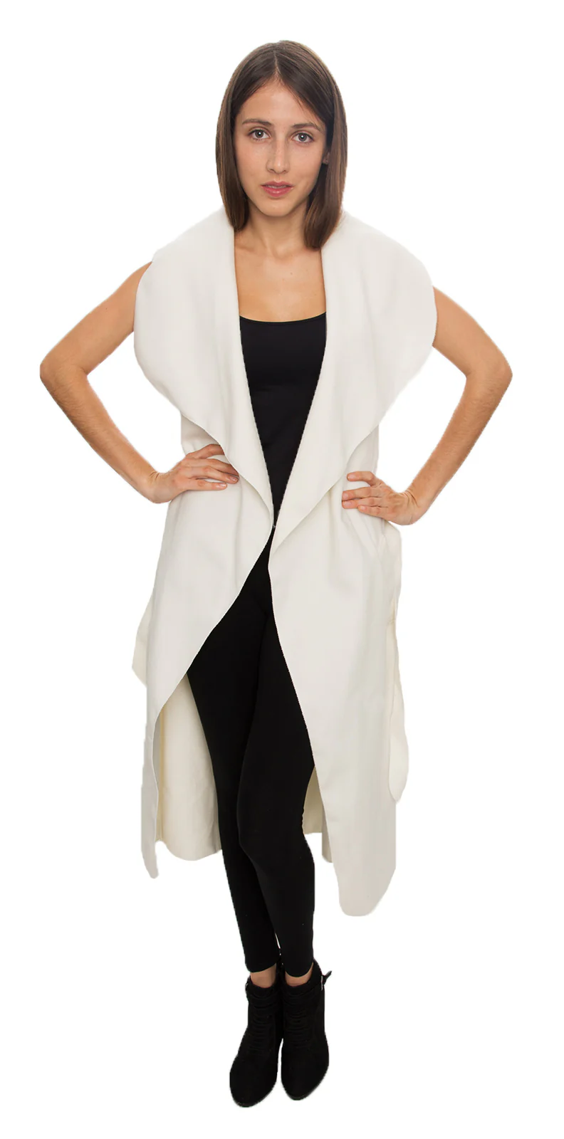 Damen Mantel Wasserfall Kragen Blogger One Size D-58 - Image 27