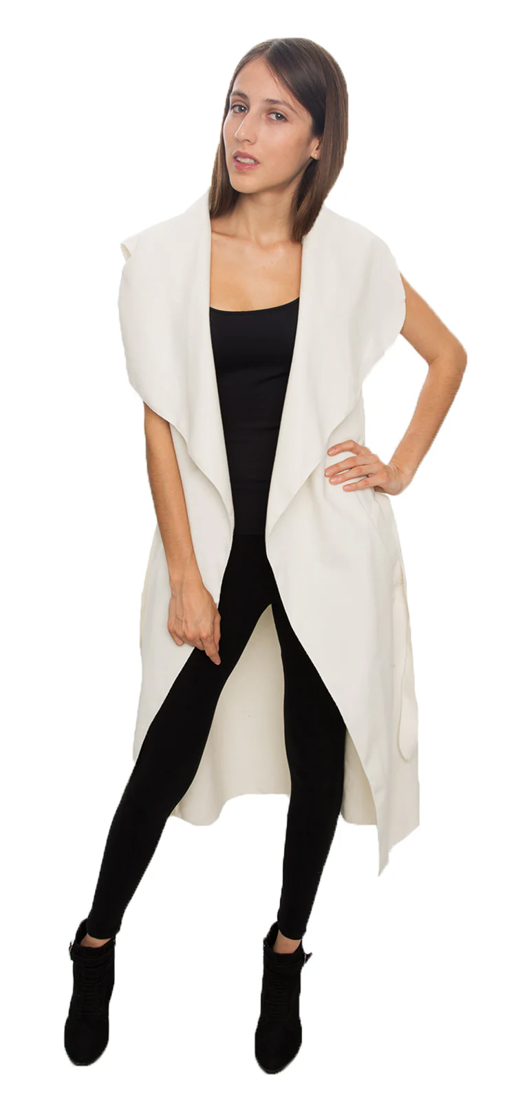Damen Mantel Wasserfall Kragen Blogger One Size D-58 - Image 28