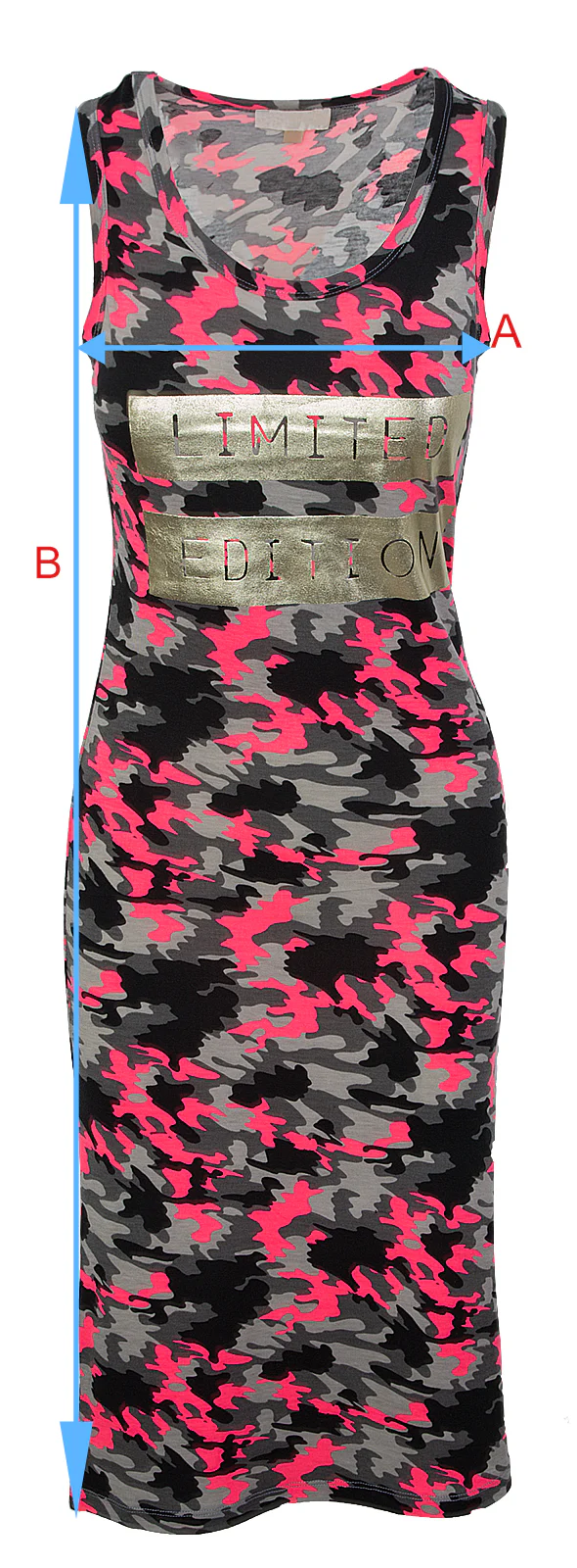 Damen Midikleid Sommer Kleid Camouflage D-333 - Image 2