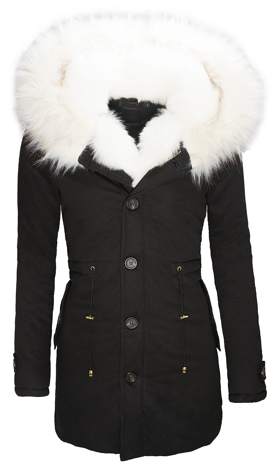 Damen Parka Winter Jacke mit XXL-Kunstfellkragen D-123 - Image 8