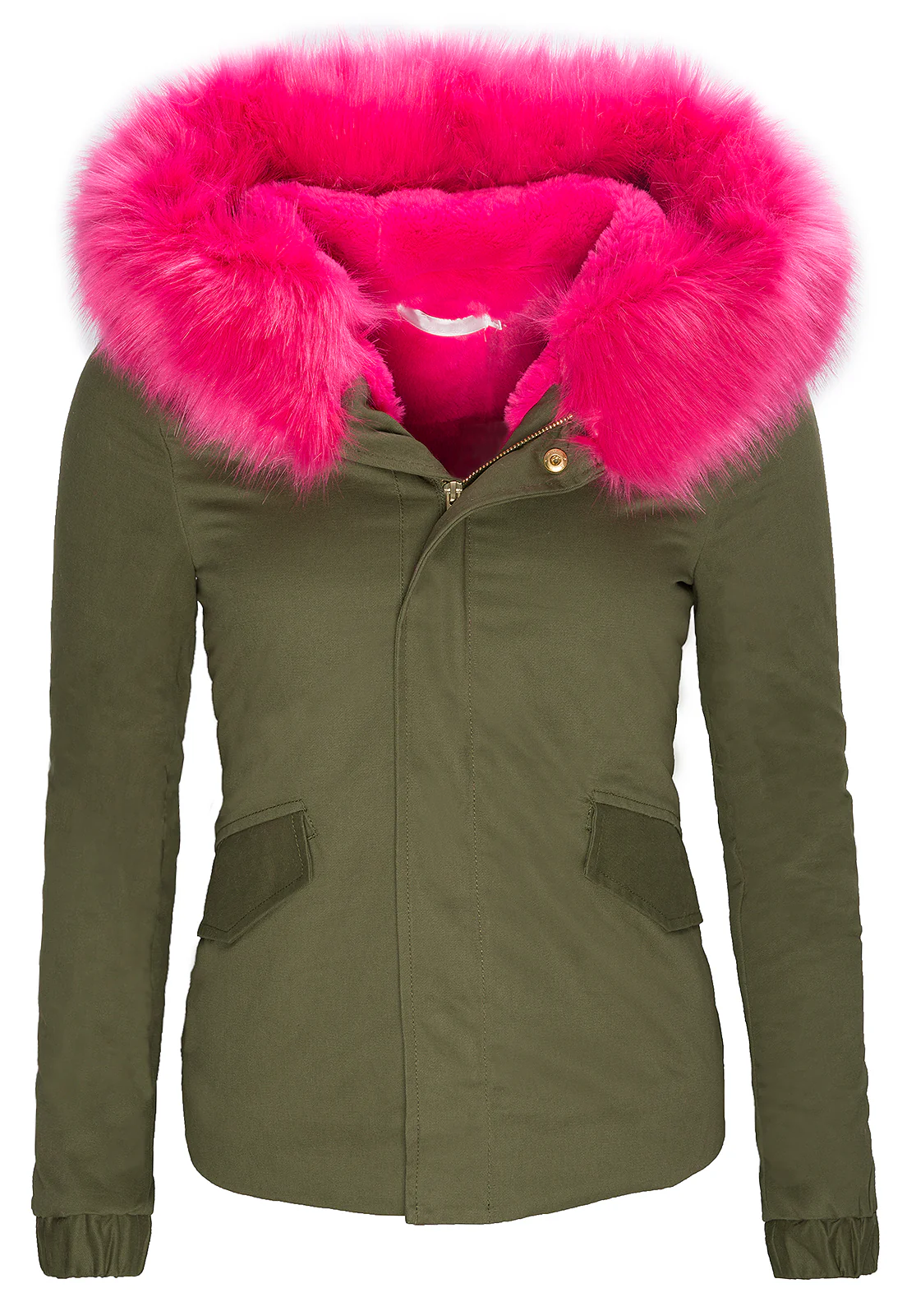Damen Parka Winterjacke mit Teddy-Futter D-127 - Image 3