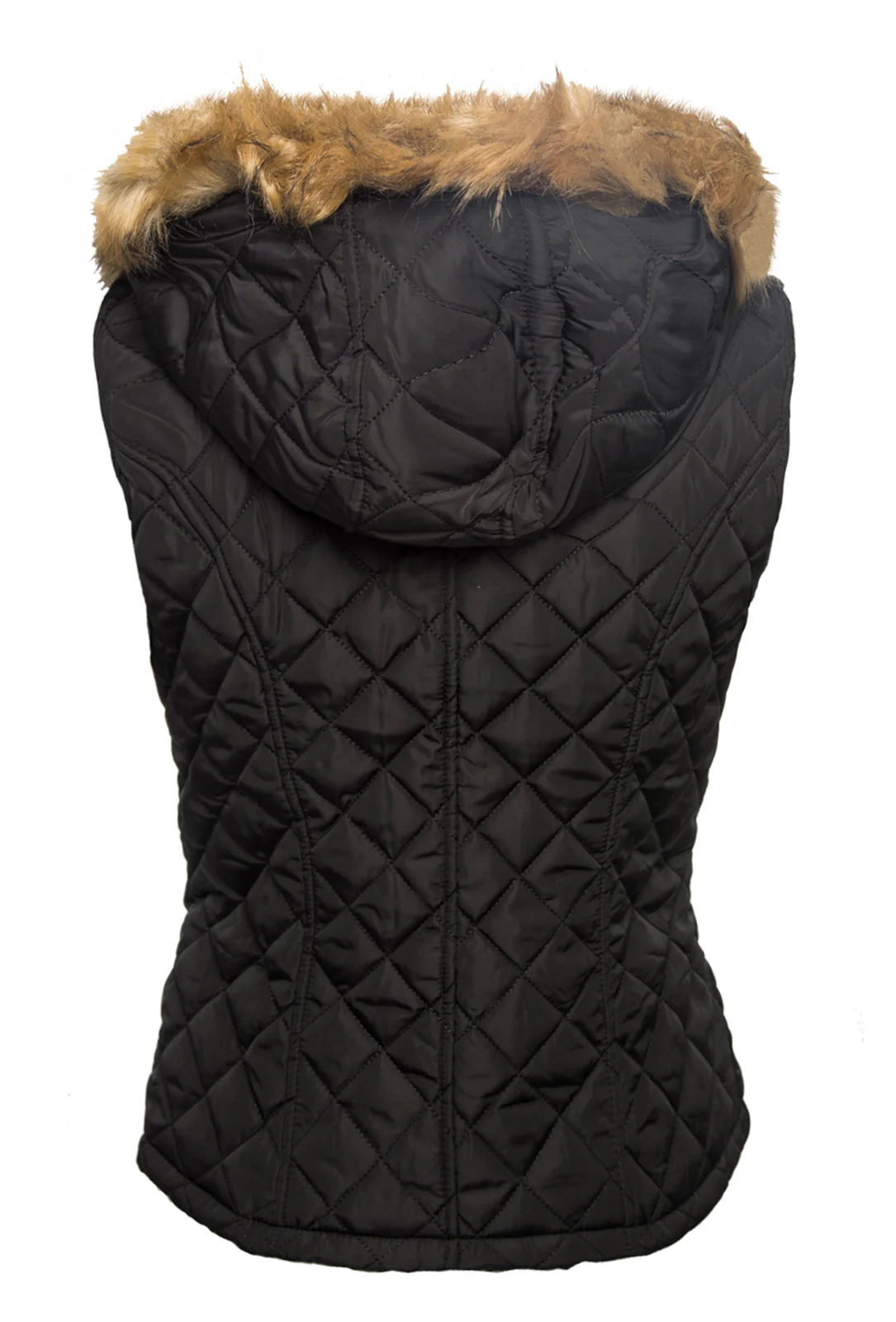 Damen Stepp Weste mit Kunstfell Kapuze D-63 - Image 6