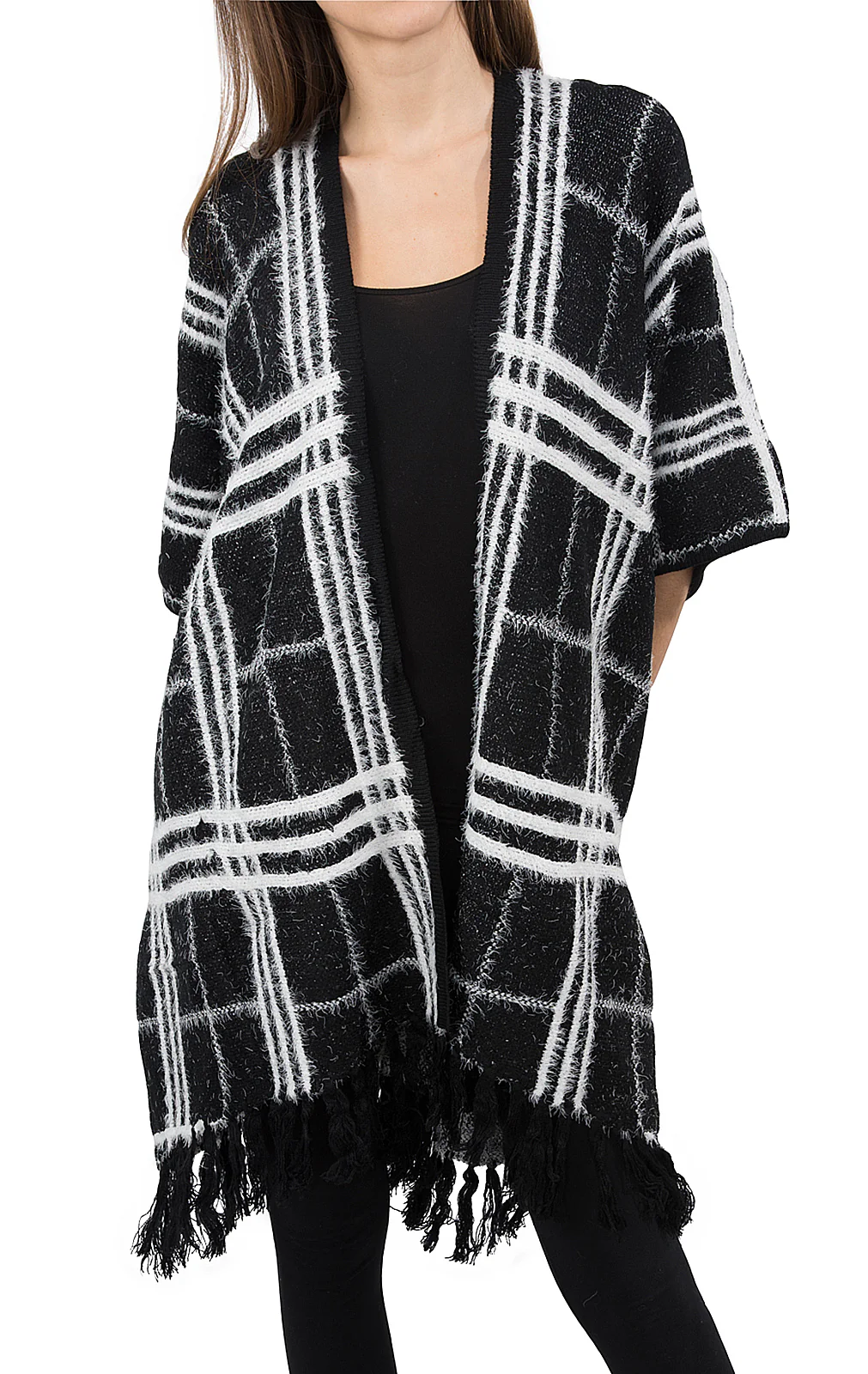 Damen Strick Poncho Cape Strickjacke D-176 - Image 4