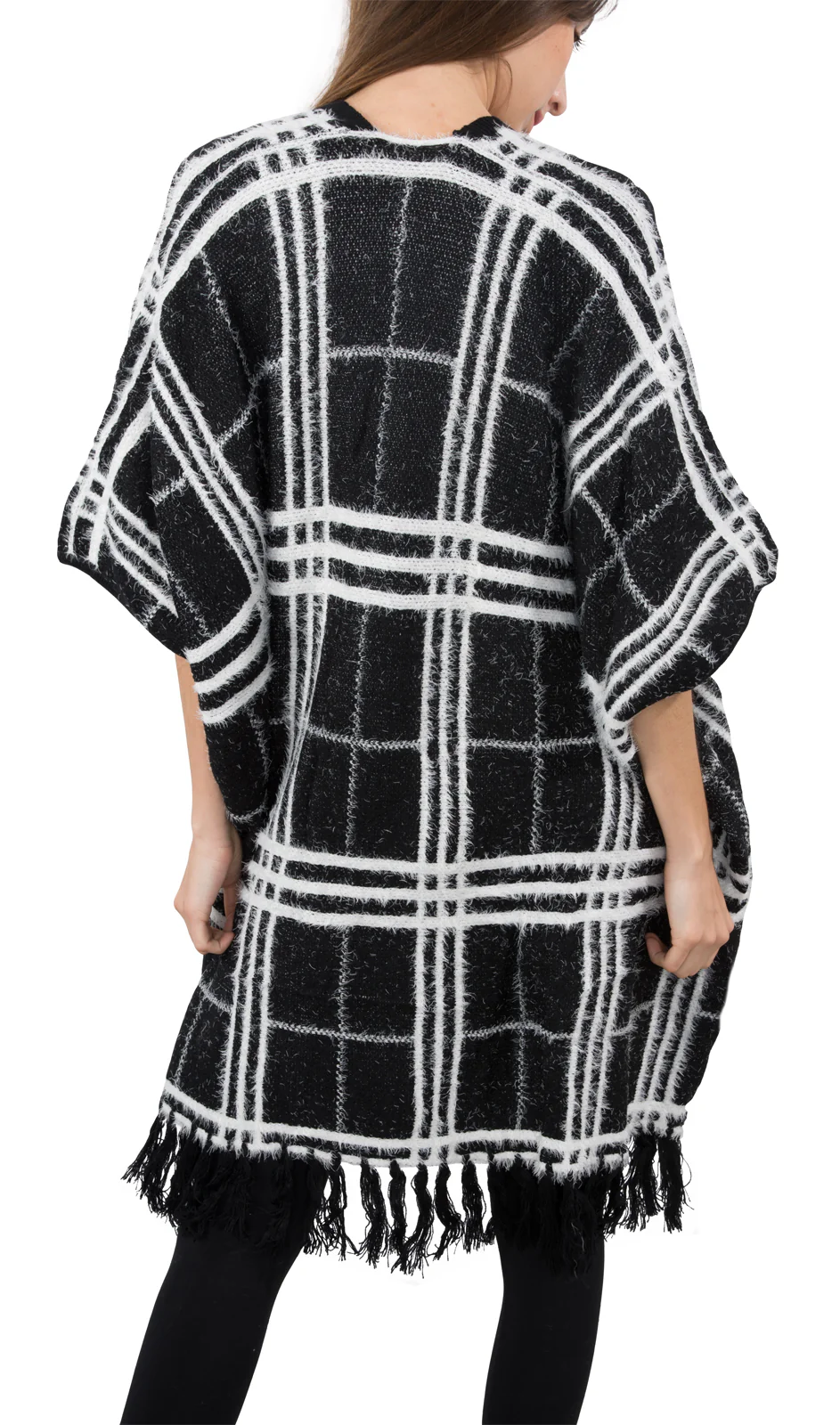 Damen Strick Poncho Cape Strickjacke D-176 - Image 7