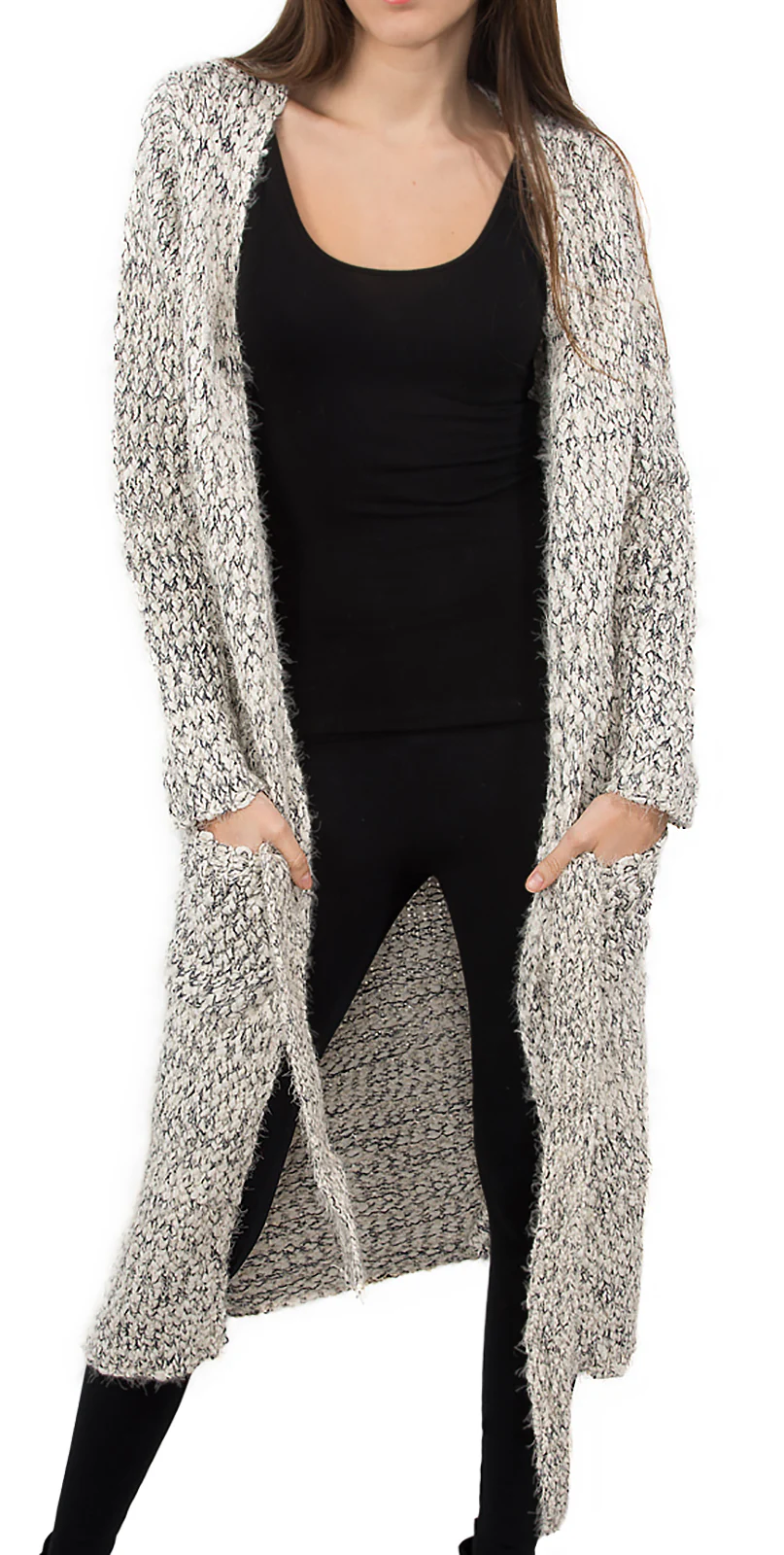 Damen Strickjacke Pullover lange One Size D-142 - Image 7