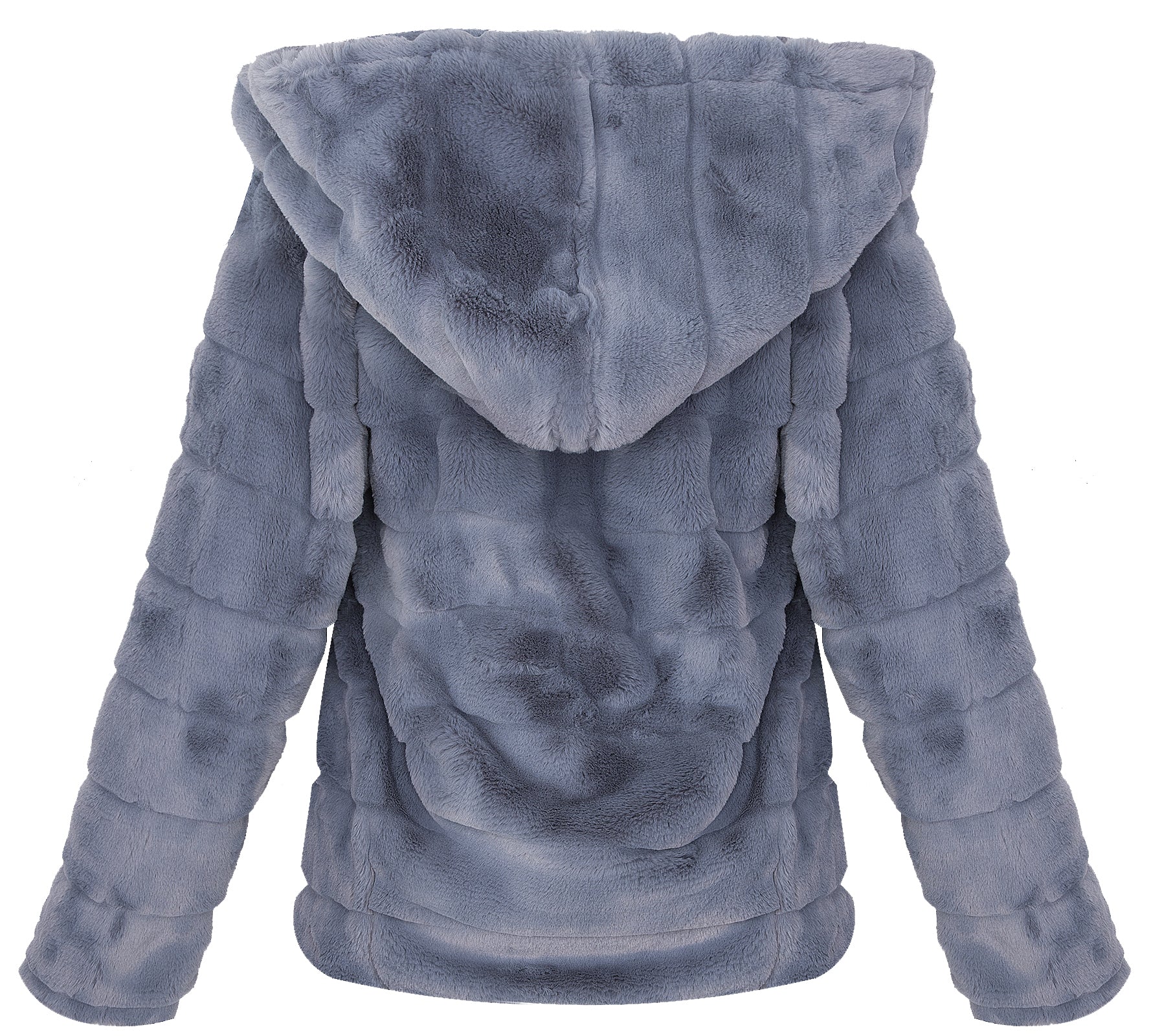 Damen Teddyfell Jacke Fleecejacke mit Kapuze D-384 - Image 4