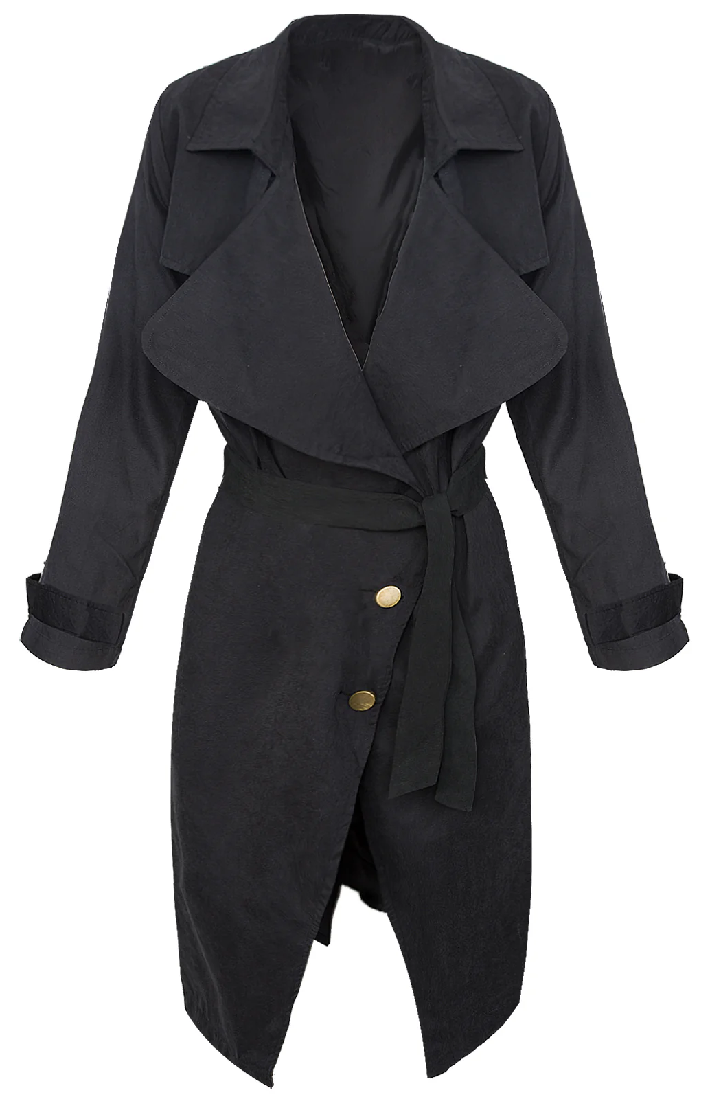 Damen Trenchcoat Mantel mit Wasserfallkragen D-302