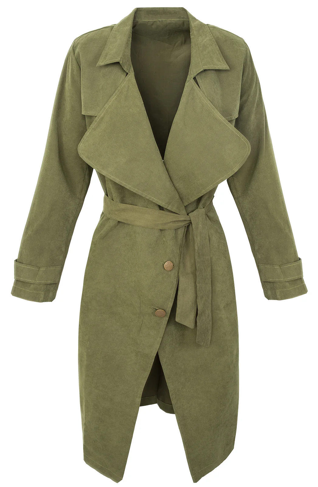 Damen Trenchcoat Mantel mit Wasserfallkragen D-302 - Image 3