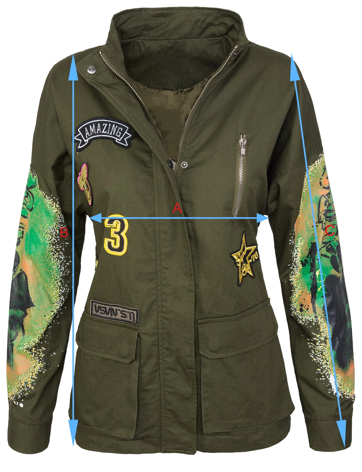 Damen Übergangsjacke mit Print D-291 - Image 4