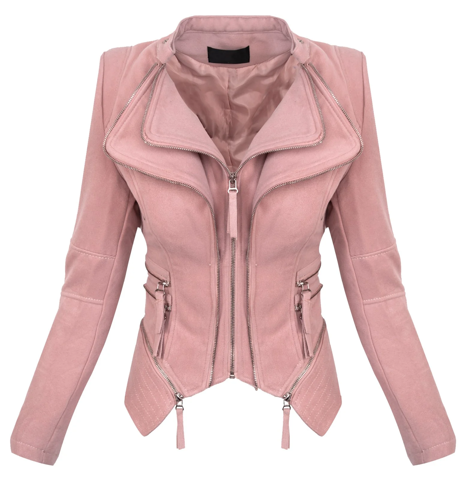 Damen Übergangsjacke mit Wasserfallkragen D-370 - Image 3