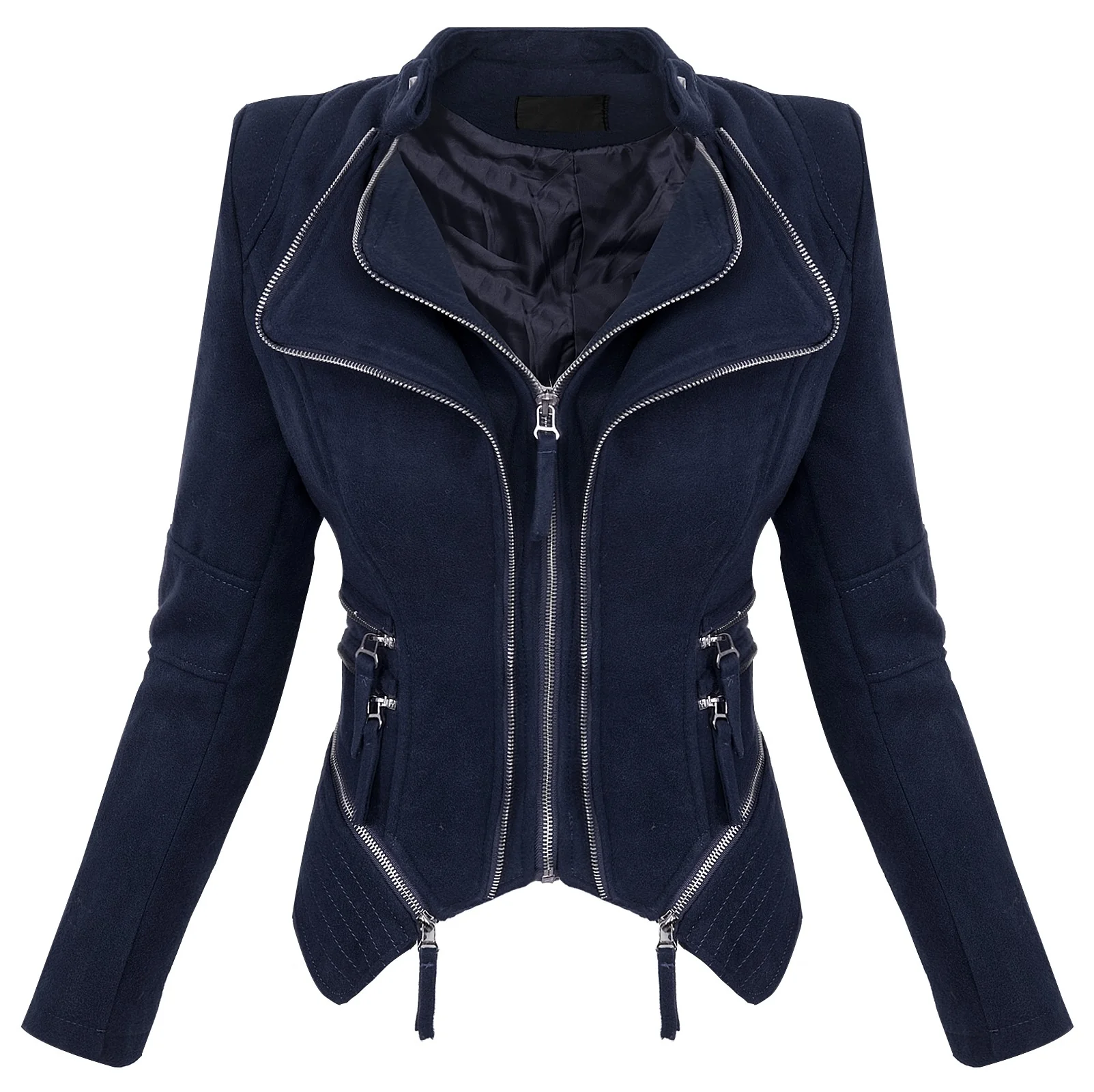 Damen Übergangsjacke mit Wasserfallkragen D-370 - Image 4