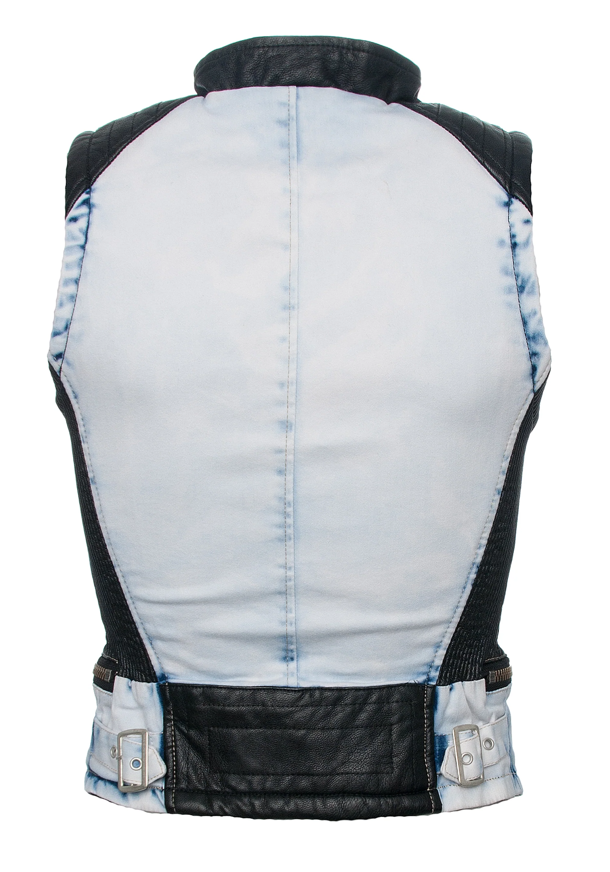 Damen Weste Kunstlederweste Jeansweste D-24 - Image 3