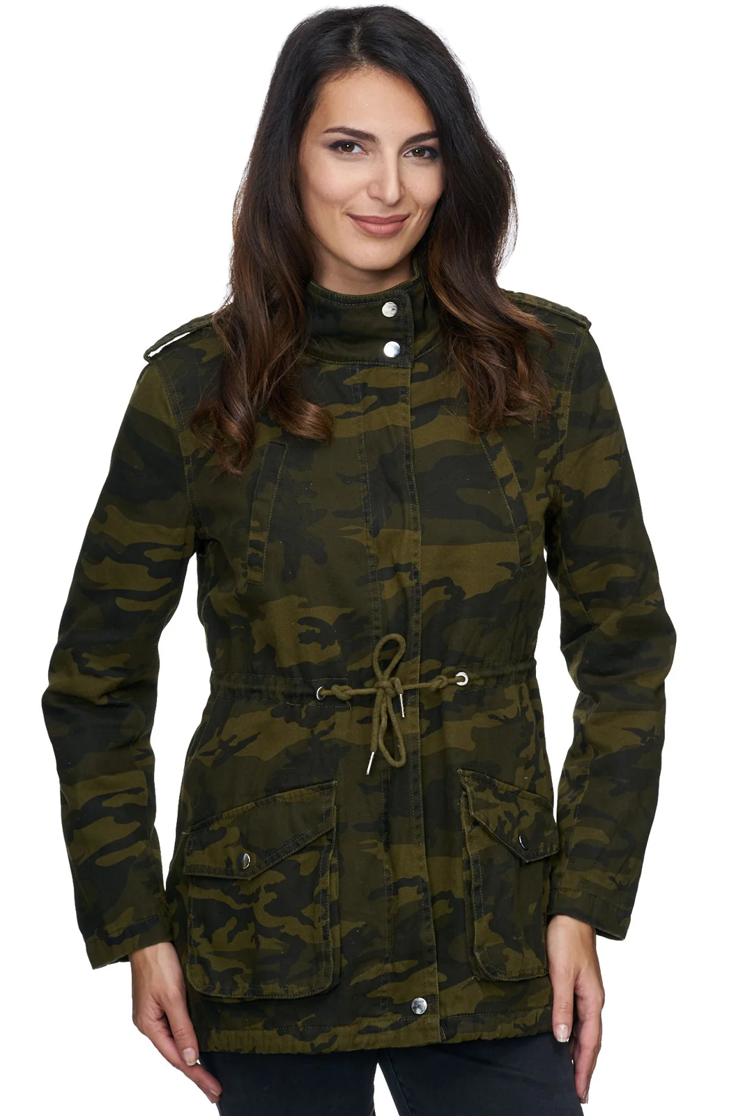 Damen Winter Jacke camouflage mit Teddyfell-Futter D-243 - Image 7