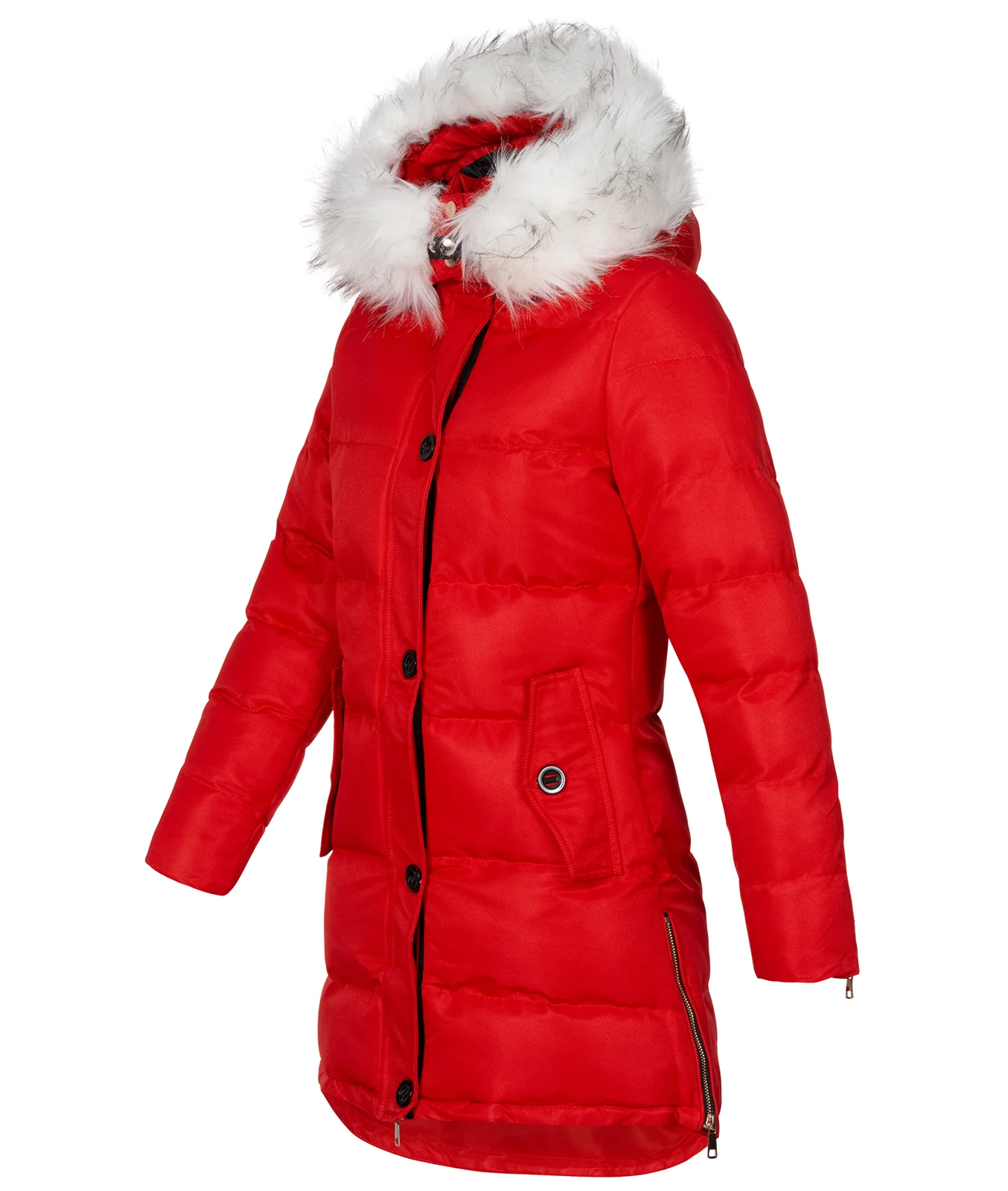 Damen Winter Jacke mit Kunstfellkragen D-452 - Image 2