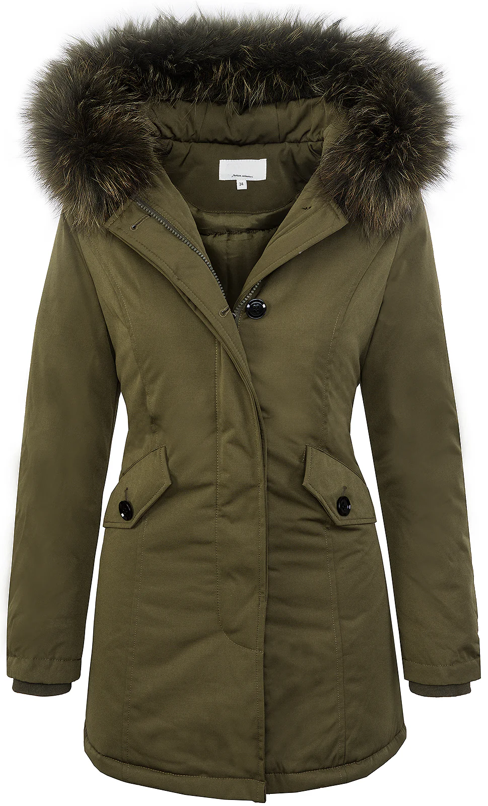 Damen Winter Jacke Parka Echtpelz D-218 - Image 6