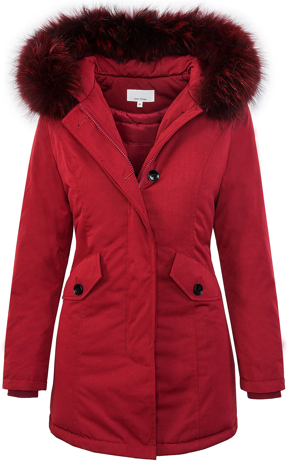 Damen Winter Jacke Parka Echtpelz D-218 - Image 8