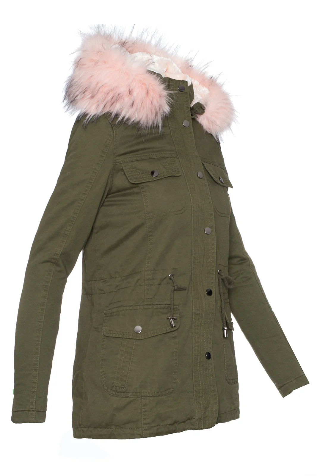 Damen Winter Jacke Parka Kapuze mit Kunstfellkragen D-242 - Image 3