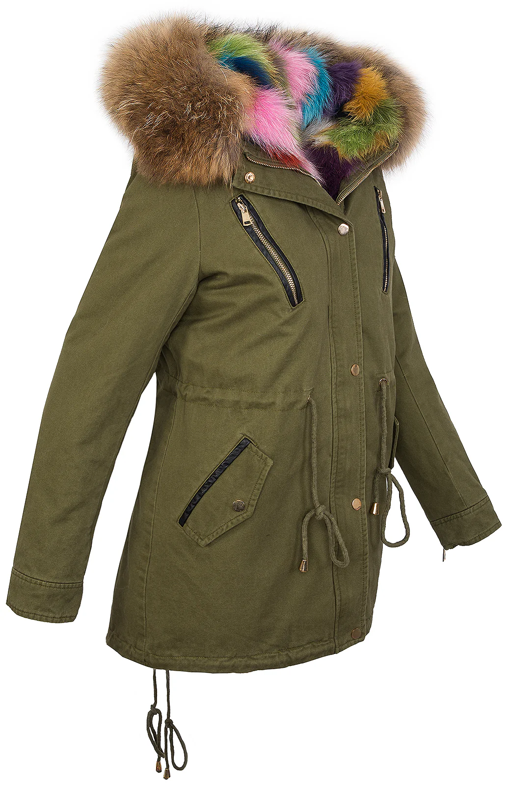 Damen Winter Jacke Parka mit Echtpelz Kapuze D-255 - Image 3
