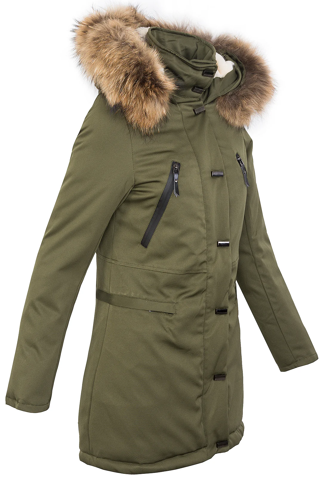 Damen Winter Jacke Parka Outdoorjacke mit Kapuze D-213 - Image 2