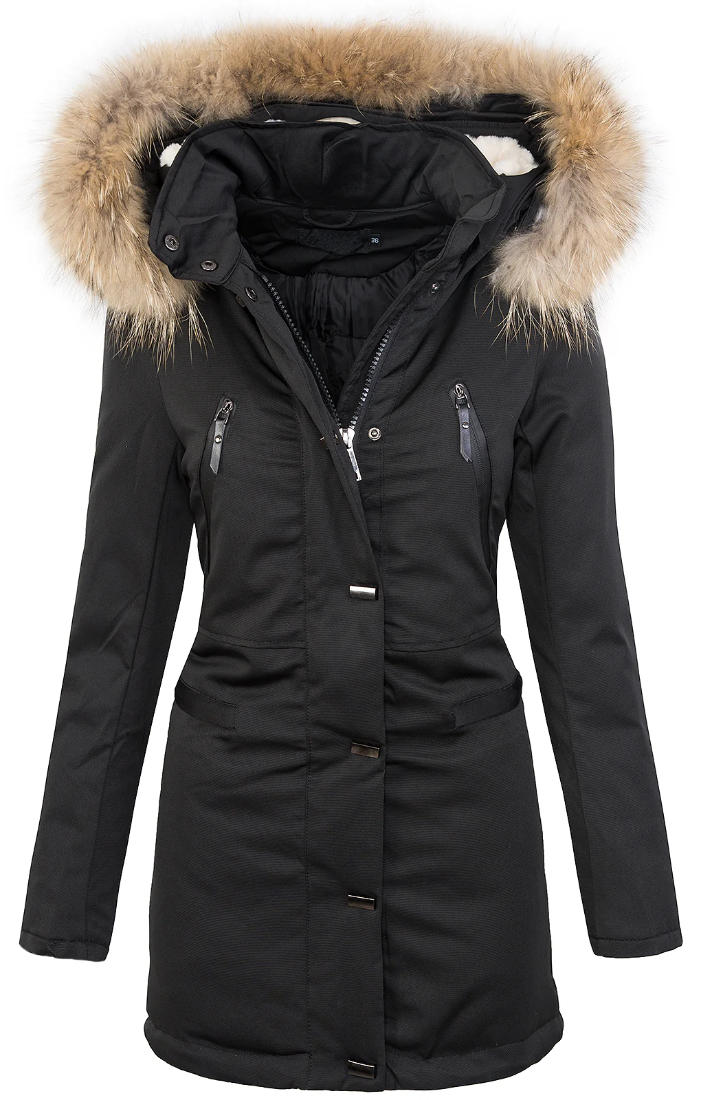 Damen Winter Jacke Parka Outdoorjacke mit Kapuze D-213 - Image 4