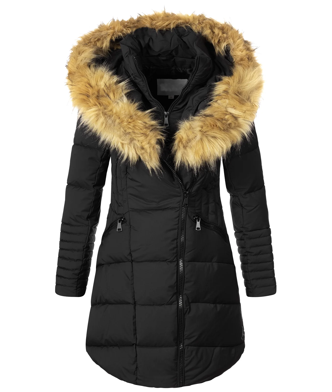 Damen Winter Jacke Steppmantel mit Kunstfellkragen D-434 - Image 7