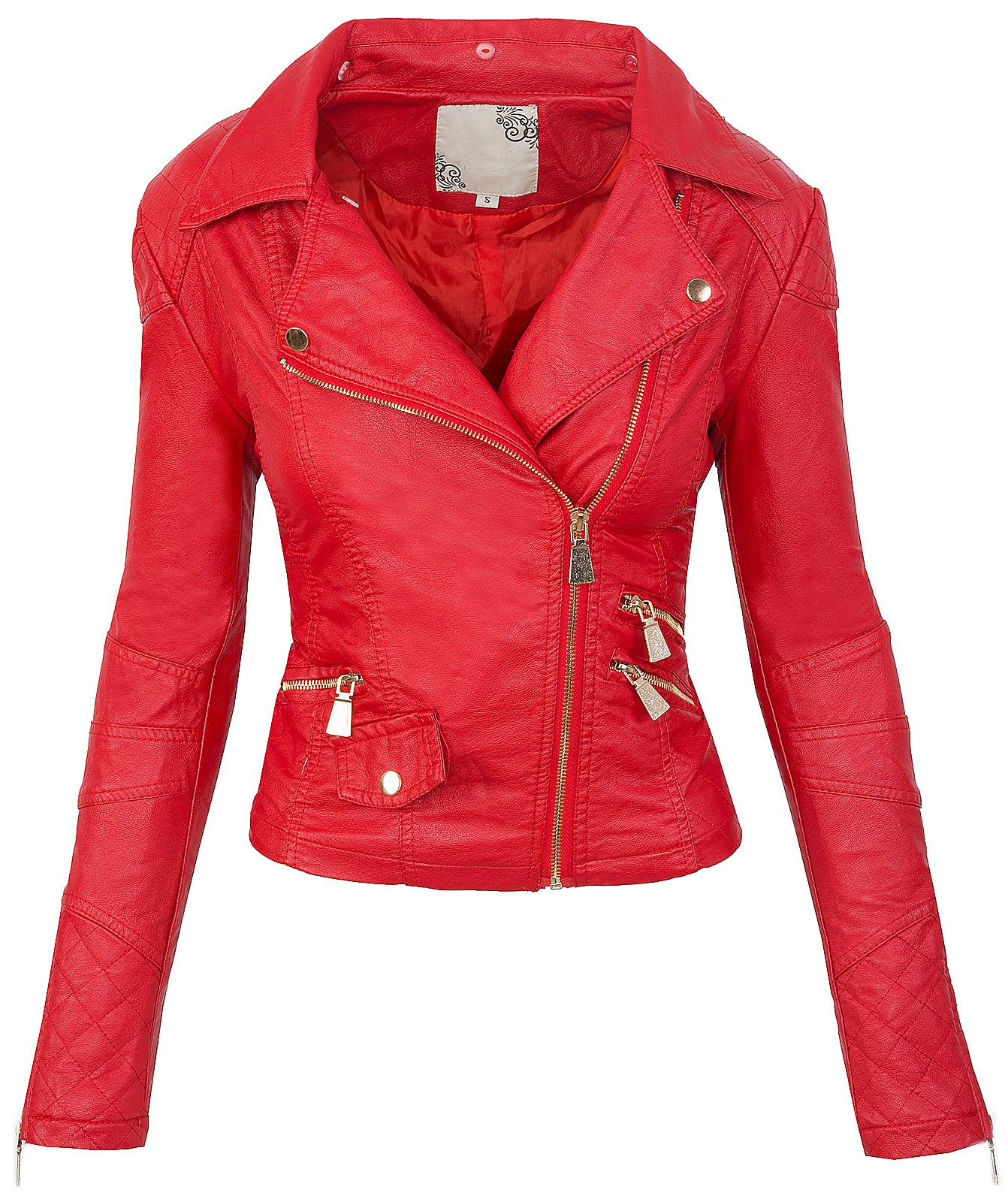 Damen Winter Kunstlederjacke mit Kunstfellkragen D-119 - Image 4