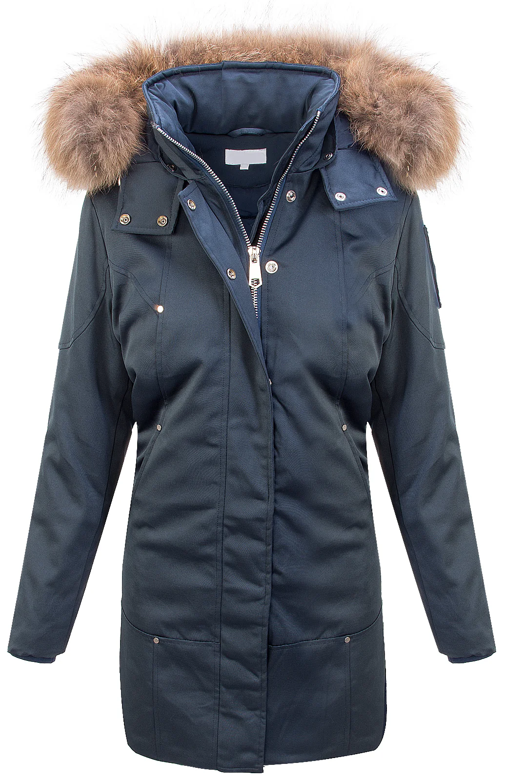 Damen Winter Mantel Kapuze mit Echtpelz D-410