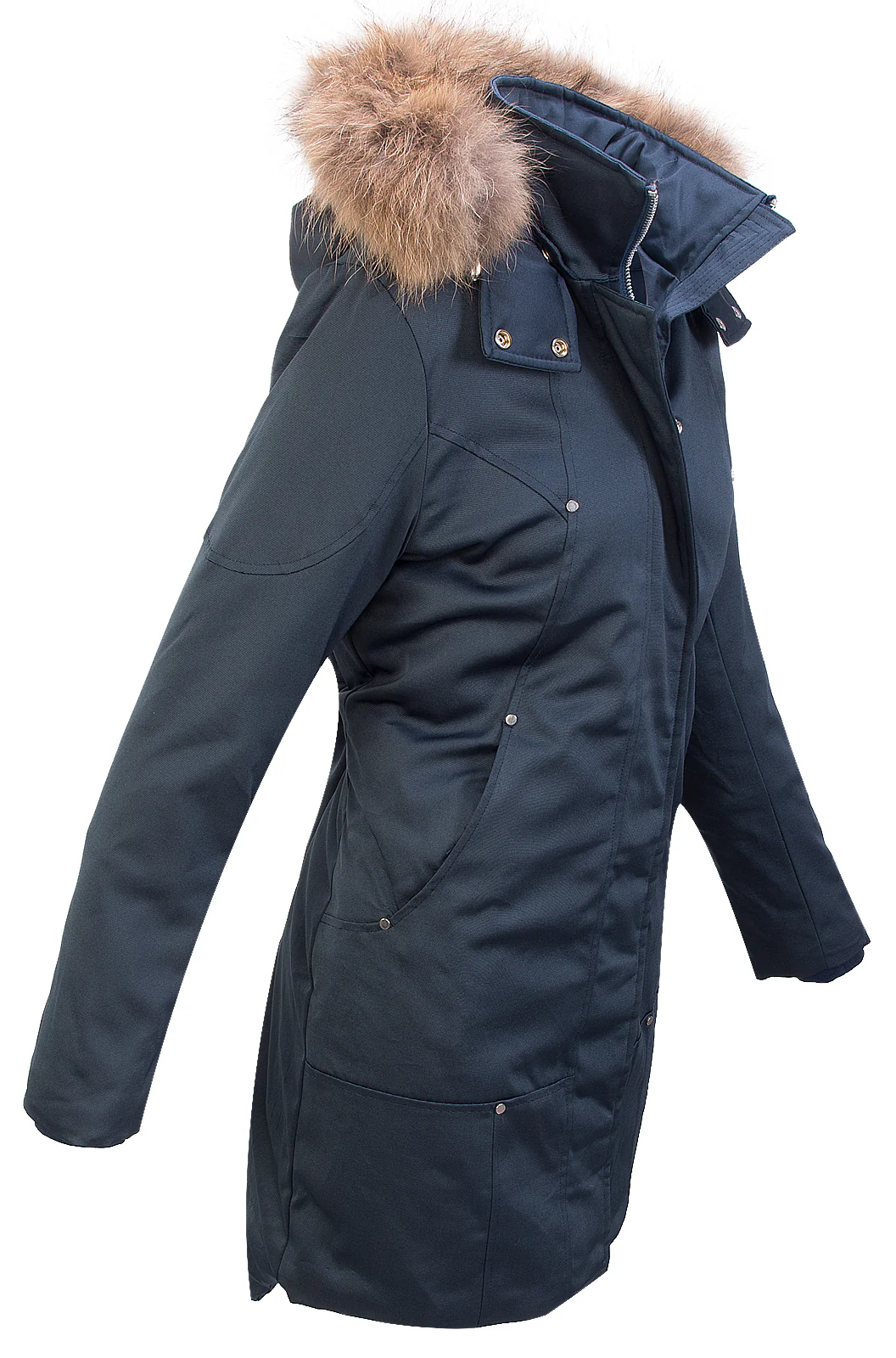 Damen Winter Mantel Kapuze mit Echtpelz D-410 - Image 2