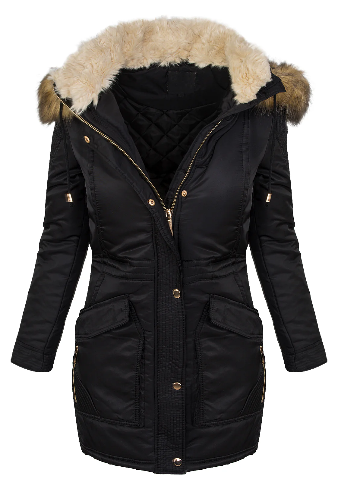 Damen Winter Mantel Kapuze D-238 - Image 4