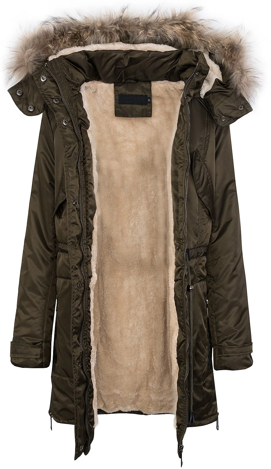 Damen Winter Mantel Kapuze mit Kunstfellkragen D-93 - Image 2