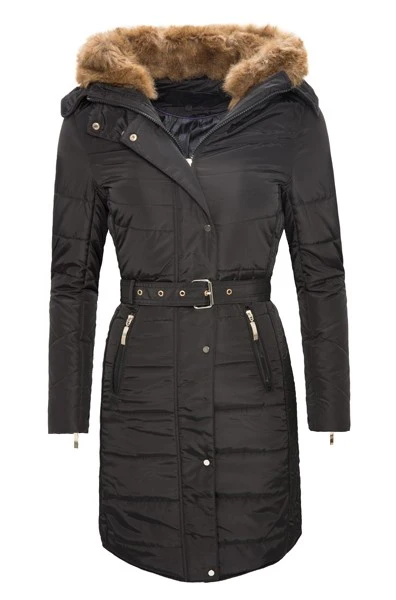 Damen Winter Mantel Steppjacke Kunstfell D-104