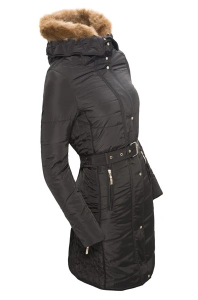 Damen Winter Mantel Steppjacke Kunstfell D-104 - Image 2