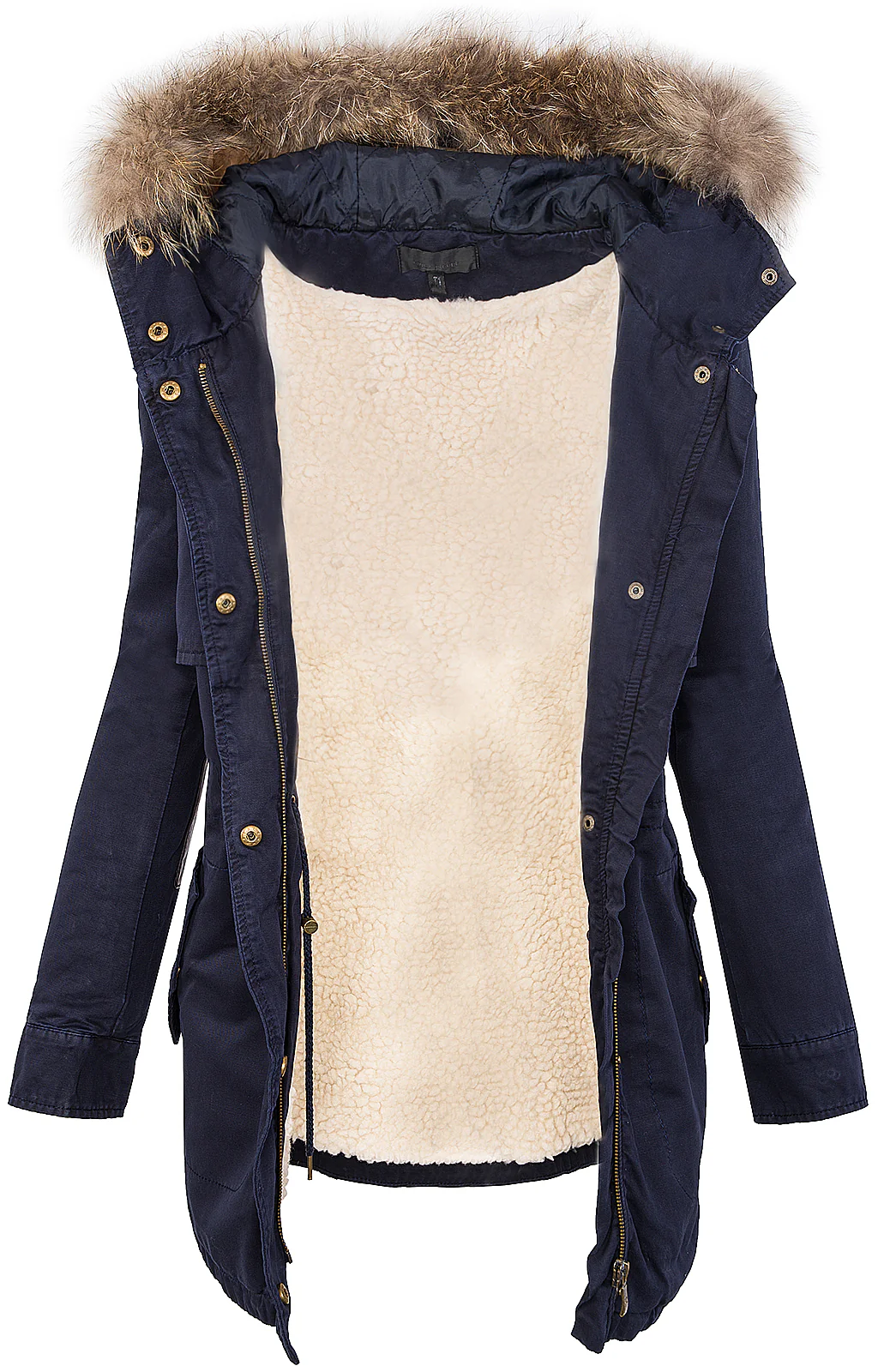 Damen Winter Parka Kapuze mit Echt Pelz Kragen D-20 - Image 3