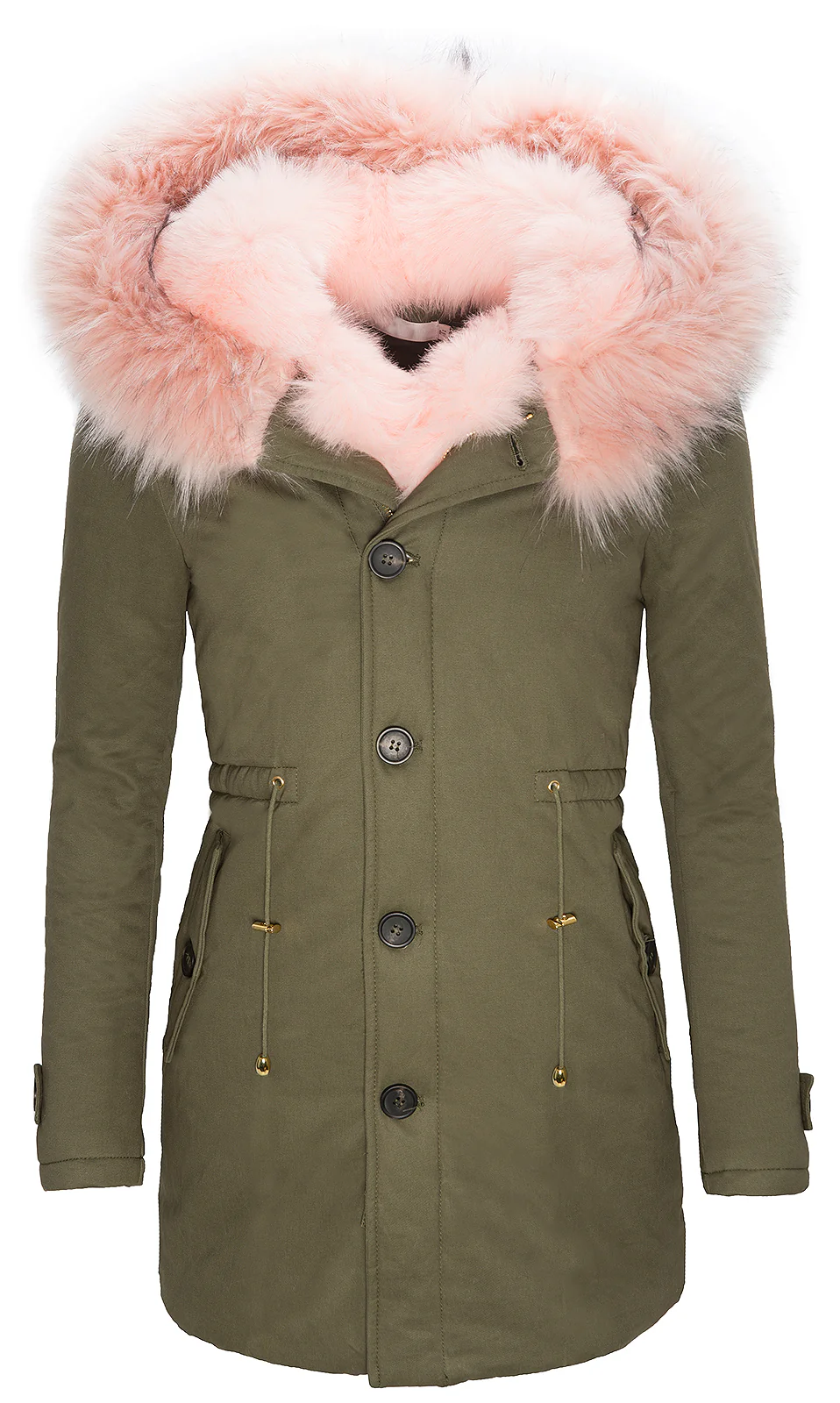 Damen Winter Parka mit XXL-Kunstfellkragen D-122 - Image 10
