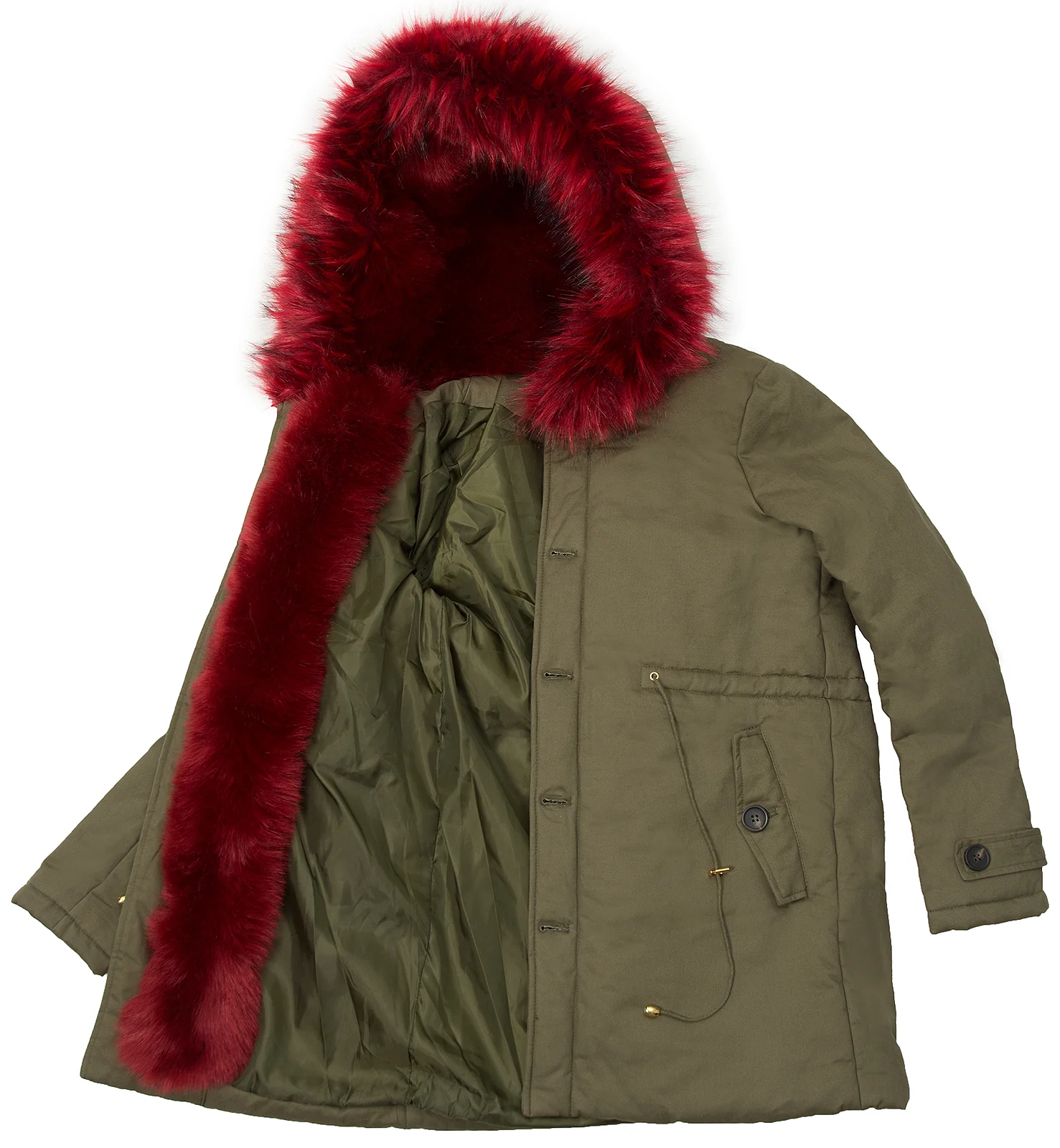 Damen Winter Parka mit XXL-Kunstfellkragen D-122 - Image 5