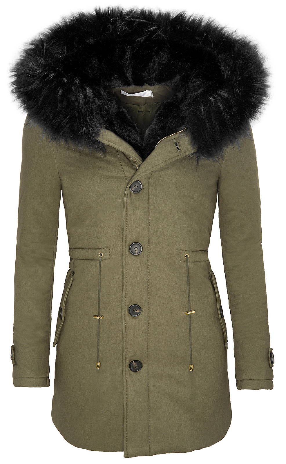 Damen Winter Parka mit XXL-Kunstfellkragen D-122 - Image 6