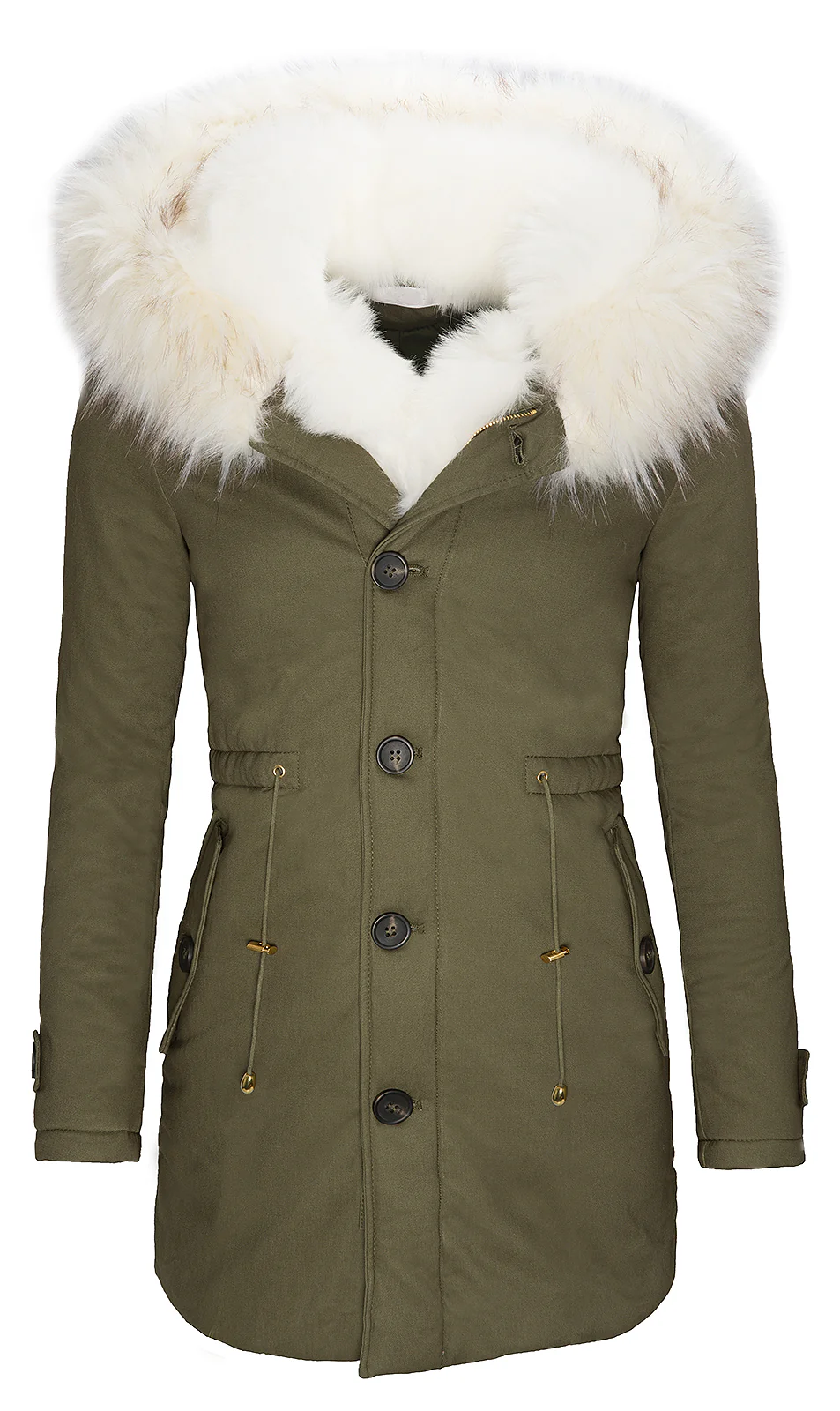 Damen Winter Parka mit XXL-Kunstfellkragen D-122 - Image 7