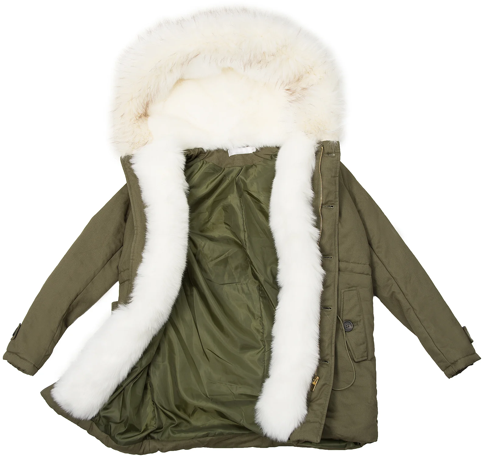 Damen Winter Parka mit XXL-Kunstfellkragen D-122 - Image 8