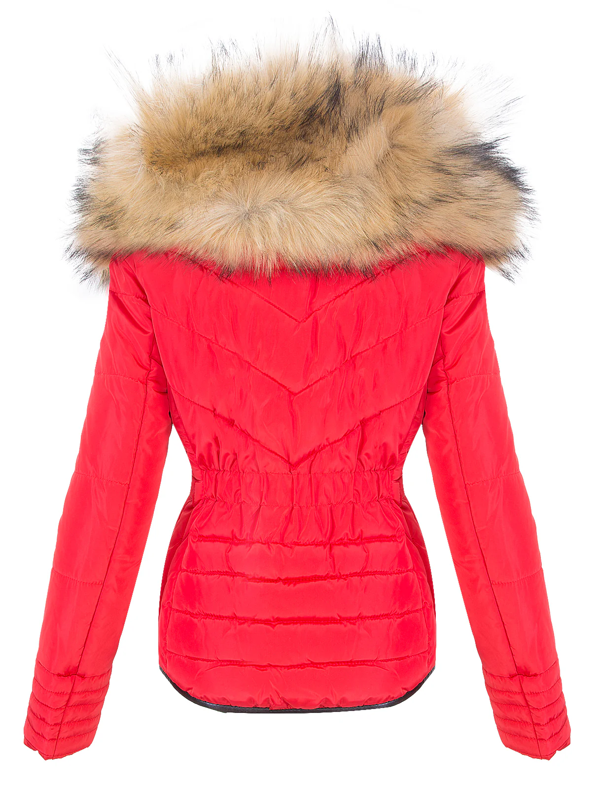 Damen Winter Steppjacke mit Kapuze Kunstfellkragen D-405 - Image 3