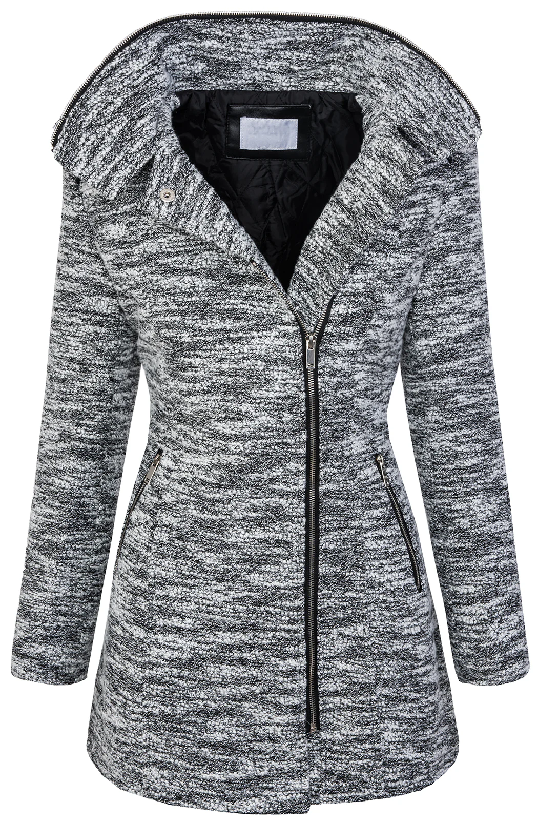 Damen winter wollmantel melierter woll parka D-232 - Image 2
