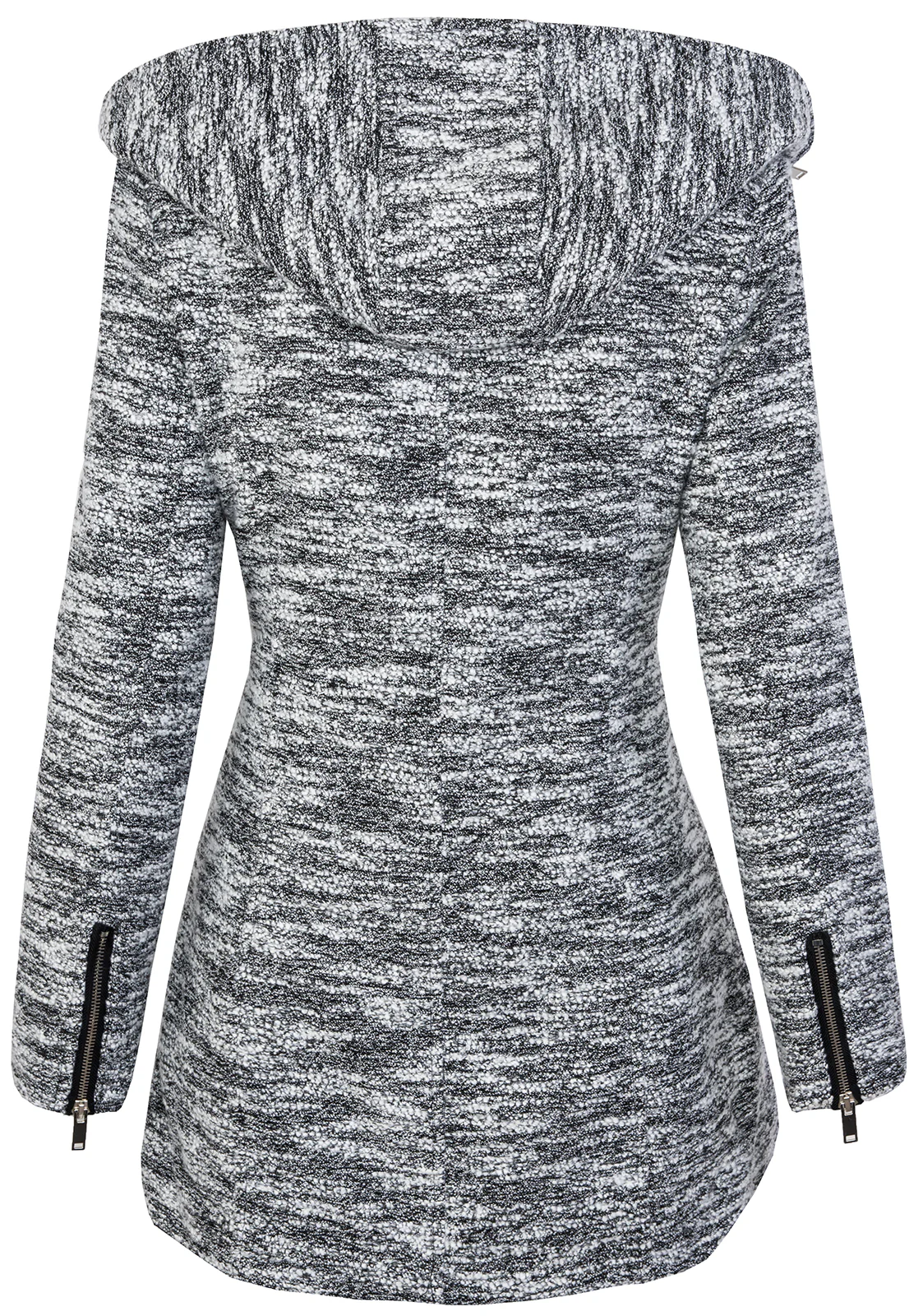 Damen winter wollmantel melierter woll parka D-232 - Image 4