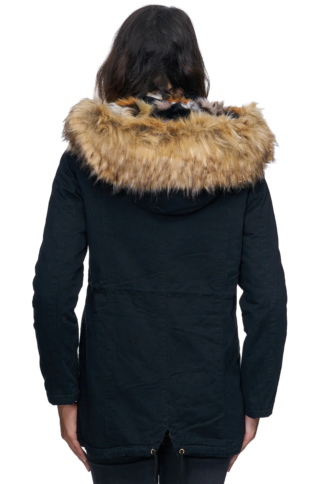Damen Winterjacke Gefüttert Kapuze mit Kunstfellkragen D-226 - Image 6