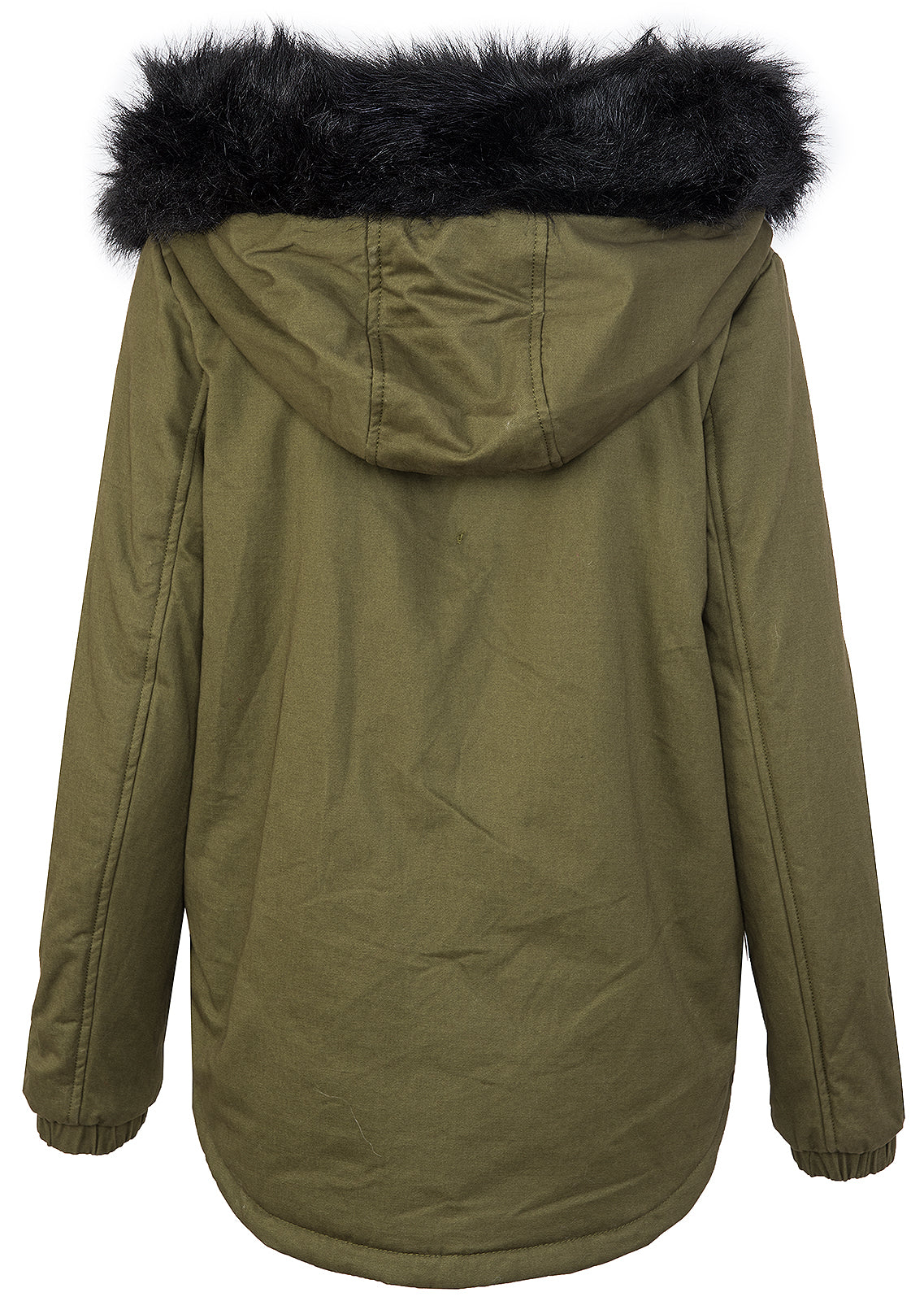 Damen Winterjacke Gefüttert Kapuze mit XXL-Kunstfell D-222 - Image 5