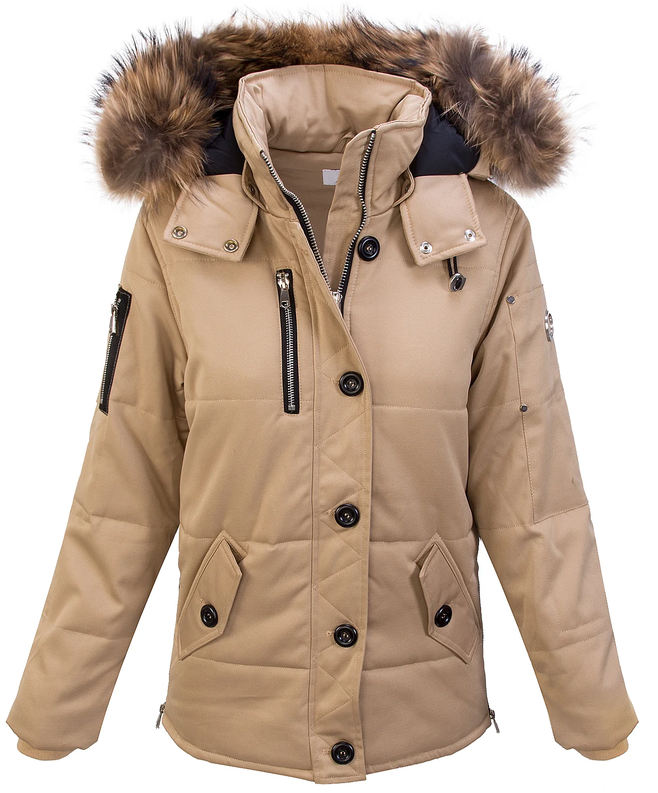 Damen Winterjacke mit Echt-Pelz D-411