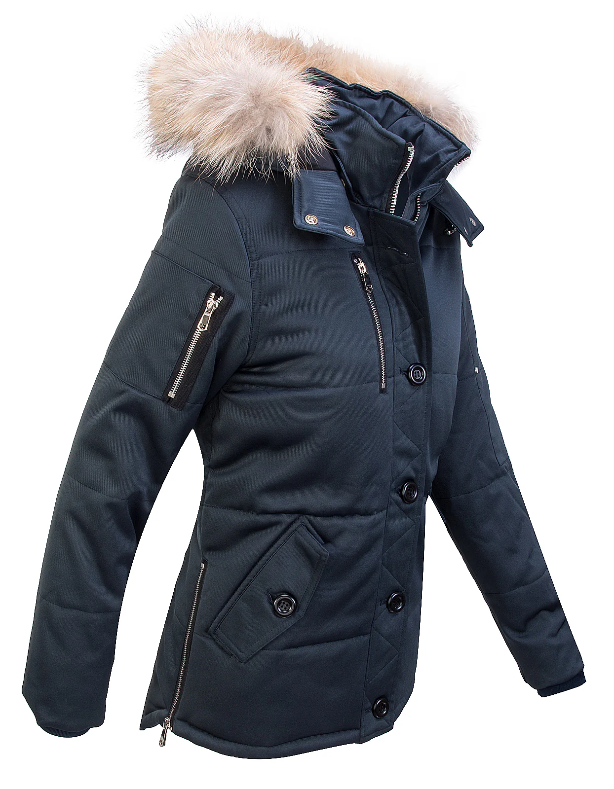 Damen Winterjacke mit Echt-Pelz D-411 - Image 3